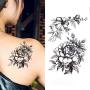 pengxiaomei 9 pcs Flowers Temporary Tattoos, Waterproof Sexy Temporary Tattoos Fake Body Art Arm Sketch Tattoo Stickers For Girls Shoulder Arm Leaf Tatoo Adults Beauty