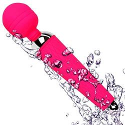 USB Rechargeable,100% Waterproof and Quiet,Wireless & Travel Friendly,G-spot Sex Vibrator,Powerful Magic Wand Massager (Pink)