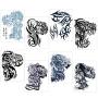 Konsait Large Temporary Tattoos Half Arm Chest Tattoo Men Tribal Totem Tattoo Make up Body Art Sticker for Halloween Party Supplies Beach Pool Party Favor Decor Dress up Costume Accessories(8Sheets)