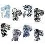 Konsait Large Temporary Tattoos Half Arm Chest Tattoo Men Tribal Totem Tattoo Make up Body Art Sticker for Halloween Party Supplies Beach Pool Party Favor Decor Dress up Costume Accessories(8Sheets)