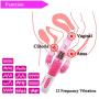 Haiya Rabbit Vibrator Dildo G-spot Multi Speed Rotation and Vibration Massager Simulation Sex Toy - Pink