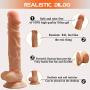 10" Dildo with Suction Cup Base Fake Penis Sex Toy with Balls for Vaginal G Spot and Adult Toys for Women (Flesh)