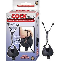 Nasstoys My Cock Ring Vibrating Scrotum Pouch and Cinch, Black, 3.3 Ounce