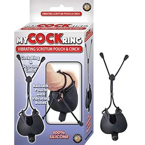 Nasstoys My Cock Ring Vibrating Scrotum Pouch and Cinch, Black, 3.3 Ounce Nasstoys My Cock Ring Vibrating Scrotum Pouch and Cinch, Black, 3.3 Ounce
