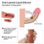 ANFEI Double Layered Silicone Large Size Dildo, Hyper Realistic Premium Penis Sex Toys with Suction Cup(No Eggs,Total 24cm,Width 5.57cm)