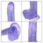 CAOFENGQI-FENGAOIQ Realistic Private Toy Vibrant Seambet Gift for Beginners with Suction Cup, Transparent Purple 7 Inch Massager for Couple and Women Rocket Toy for Women