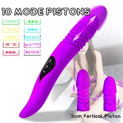 G Spot Vibrator Dual Motor Wand, Heating Realistic Dildo with 10 Rotation and Expansion USB Rechargeable, Clitoris Stimulation Flexible Tongue 10 Frequency Vibration Double-Head Vibrating Waterproof