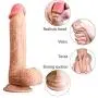 Realistic Dildo Feelingirl 8.27inch Lifelike Silicone Huge Penis 360° Rotation Flexible Real Dong Woman Anal Sex Toys with Suction Cup