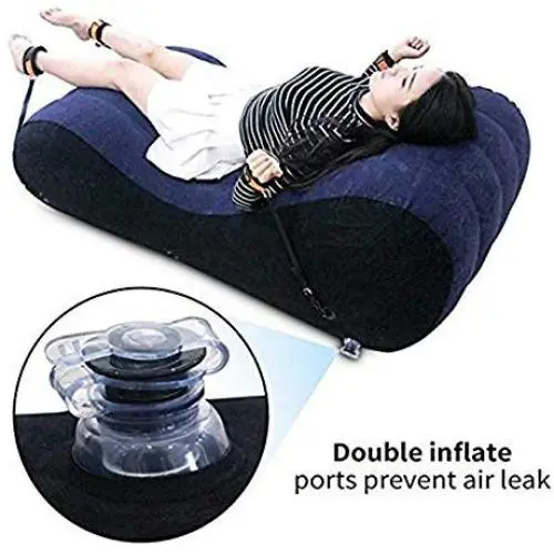 Portable Inflatable Sofa Wedge Pillow Climax Magic aid Position for Deeper Position Support PVC Flocking Bed Wedge Pillow for Couples Travel Exercise Bed Skills