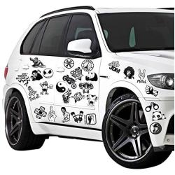 Laptop Stickers, Computer Stickers for Laptop Water Bottles Hydro Flask Car Bumper Skateboard Guitar Luggage Waterproof Vinyl Decals Cool Graffiti Stickers Pack (150 Pcs Black and White Stickers)