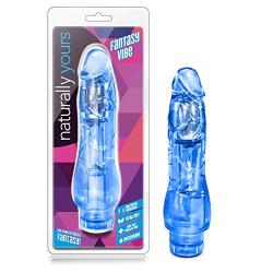 Naturally Yours - Fantasy Vibe - 8.5" Soft Realistic Long Vibrating Dildo - Multi Speed Flexible Vibrator - Waterproof - Sex Toy for Women - Sex Toy for Adults (Blue)