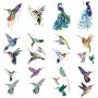 WYUEN 12 PCS Hummingbirds Temporary Tattoo Sticker for Women Men Fashion Body Art Adults Waterproof Hand Fake Tatoo 9.8X6cm (FW12-13)