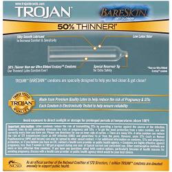 Trojan Sensitivity Bareskin Lubricated Latex Condoms