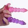 NWDoll Crystal Jellies - TPE Butt Plug Massagers - Ribbed Dildo/Anal Plug - for Beginners (Pink)