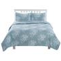 Home Fashion Designs 2-Piece Coastal Beach Theme Quilt Set with Shams. Soft All-Season Luxury Microfiber Reversible Bedspread and Coverlet. Fenwick Collection Brand. (Twin, Ether Blue)
