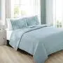 Home Fashion Designs 2-Piece Coastal Beach Theme Quilt Set with Shams. Soft All-Season Luxury Microfiber Reversible Bedspread and Coverlet. Fenwick Collection Brand. (Twin, Ether Blue)