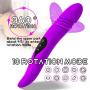 G Spot Vibrator Dual Motor Wand, Heating Realistic Dildo with 10 Rotation and Expansion USB Rechargeable, Clitoris Stimulation Flexible Tongue 10 Frequency Vibration Double-Head Vibrating Waterproof