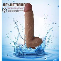 8.5 Inch Dildo with Suction Cup Base Fake Penis Sex Toy with Balls for Vaginal G Spot and Adult Toys for Women (Brown)