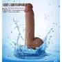 8.5 Inch Dildo with Suction Cup Base Fake Penis Sex Toy with Balls for Vaginal G Spot and Adult Toys for Women (Brown)