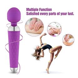 COCHING Cordless Electric Wand Massager G Spot Stimulation Vibrator for Women 100% Waterproof Rechargeable Powerful Massage Wand with 16 Speed Vibrating Patterns Muscle Aches Whisper Quite – Purple