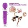 COCHING Cordless Electric Wand Massager G Spot Stimulation Vibrator for Women 100% Waterproof Rechargeable Powerful Massage Wand with 16 Speed Vibrating Patterns Muscle Aches Whisper Quite – Purple