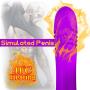 G Spot Vibrator Dual Motor Wand, Heating Realistic Dildo with 10 Rotation and Expansion USB Rechargeable, Clitoris Stimulation Flexible Tongue 10 Frequency Vibration Double-Head Vibrating Waterproof