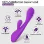 G Spot Rabbit Vibrator Waterproof Medical Silicone Rechargeable Massage Wand - Clit G Spot Stimulator Men Women Toy (Purple)