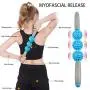YEEYOUNG Yoga Massage Roller Stick Pressure Point Massager-Back Massage Roller Muscle Roller for Muscle Exercise Massage Roller 16 3 Balls Blue
