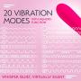 High End & Powerful Ultra Bullet Body Massager with 20 Vibration Modes, Body Safe Silicone, and Waterproof Paired with Aqua Water Based Lube (Pink)
