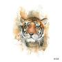WYUEN 12 PCS/lot Wolf Temporary Tattoo Sticker for Women Men Fashion Body Art Adults Waterproof Hand Fake Tatoo 9.8X6cm FW12-01 (Tiger1)
