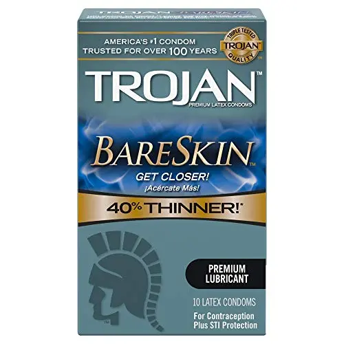 Trojan Condom Sensitivity Bare Skin Lubricated 10Pc