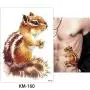 5 Sheets Watercolor Drawing Animal Body Tattoo Temporary Leg Back Art Sticker DIY