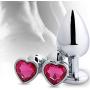 Waterproof Adult Sex Toys 3Pc Heart Butt Plug Shaped Base with Jewelry Birth Stone Butt-Anal-Play Heart Jewel Anal Plug Butt Plug Sex Games (Blue) (Purple)