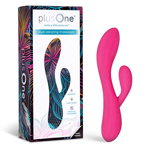 PlusOne Dual Vibrating Massager, Passion Pink, 9.9 Ounce