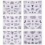 Olgaa 10 Pieces Halloween Face Tattoos Temporary Tattoos Crawling Spider Tattoo Cobweb Spider Web Halloween Tattoos Sticker for Halloween Body Decoration