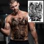 Konsait Full Back Temporary Tattoos For Men Women 3 Sheets, 18.8x13.3 inch Large Picture Fake Black Tattoos, Tribal Totem Waterproof Temporary Tattoos Realistic Body Art Decoration Tattoos Stickers