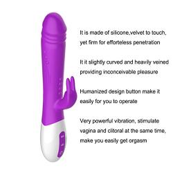 Rabbit Vibrator Rechargeable Multi Speed Vagina Clitoris Stimulator Adult Sex Toy for Women