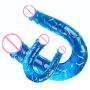 EIKdoulf02 U Shape Double Flexible Powerful Vibrate Wand Massage Cordless Cordless Body Massager for Women and Couple Adult Sex Toys - Pink
