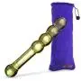 LeLuv Pyrex Glass Anal Vaginal Couples Sex Toy Dildo Set Amber Glow 3 Piece Gift Set Bundle with Premium Padded Pouches for Each