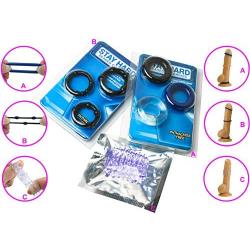 CNHIDEE Cock ring penis rings sex toys adult toys man Premium Quality Silicone Improve Stimulation for the Penis Harder Erections and delay (Pack of 3, 7 Cock Rings in total)