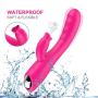 Quiet Dual Motor Waterproof Cordless Soft Wireless USB Recharging 30-Speed Privacy Distribution Silicone Massage -Rose Red