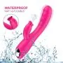 Quiet Dual Motor Waterproof Cordless Soft Wireless USB Recharging 30-Speed Privacy Distribution Silicone Massage -Rose Red