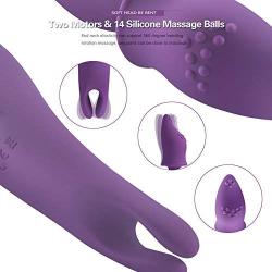 G Spot Clitoral Vibrator with Vibrating Nipple Clamp for Clitoris Stimulation,Waterproof Clit Stimulator with 7 Strong Vibration Modes Quiet Dual Motor (Purple G Spot Vibrator)