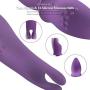 G Spot Clitoral Vibrator with Vibrating Nipple Clamp for Clitoris Stimulation,Waterproof Clit Stimulator with 7 Strong Vibration Modes Quiet Dual Motor (Purple G Spot Vibrator)