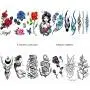 42 Sheets Temporary Tattoos for Men and Women,Fake Tattoo Body Art Sticker 42 Sheets Temporary Tattoos for Men and Women,Fake Tattoo Body Art Sticker