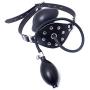 Inflatable Mouth Gag Bound Masks - Davidsource Studded Faux Leather Panel Gag Open Mouth Plug Head Harness Restraints Kit (Padlock 1 Piece)