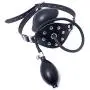 Inflatable Mouth Gag Bound Masks - Davidsource Studded Faux Leather Panel Gag Open Mouth Plug Head Harness Restraints Kit (Padlock 1 Piece)