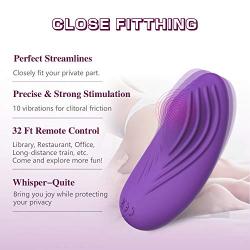 Wearable Vibrator with Wireless Remote Control for Clitoris Stimulation, Adorime Strong Vibration Portable G-Spot Stimulating Vagina Massager with Waterproof & Soft Silicone, Adult Toys for Couple Fun