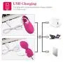 YETRUN USB Rechargeable Wireless Remote Control Vibrating Silicone Bullet Egg LED Light 10-Frequency Exercise the vagina muscles Mini Vibrator Adult Sex toy for Women