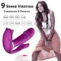 Wearable Heating G-Spot Vibrator Remote Control Clitoris G-Spot and Anus Triple Massager Waterproof Female Masturbation Dildo Vibrating Wand Rechargeable Vagina Stimulate Butterfly Vibrator